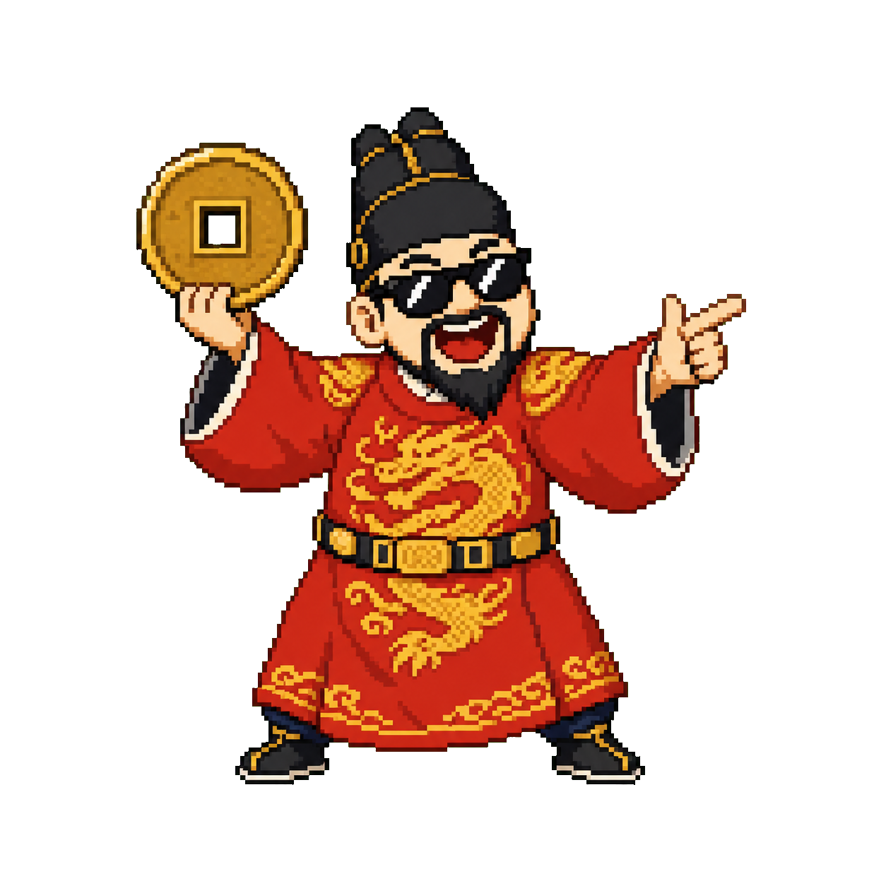 엽전을 든 왕 픽셀 아트